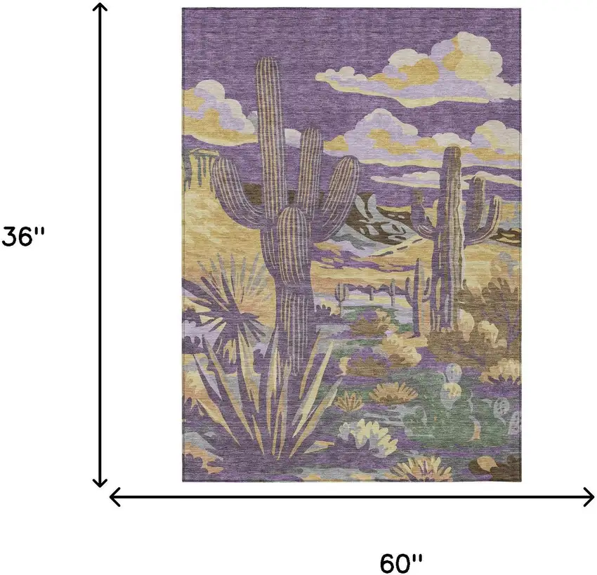 Purple And Plum Trees Washable Indoor Outdoor Area Rug Photo 7