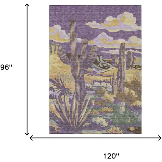 Purple And Plum Trees Washable Indoor Outdoor Area Rug Photo 7