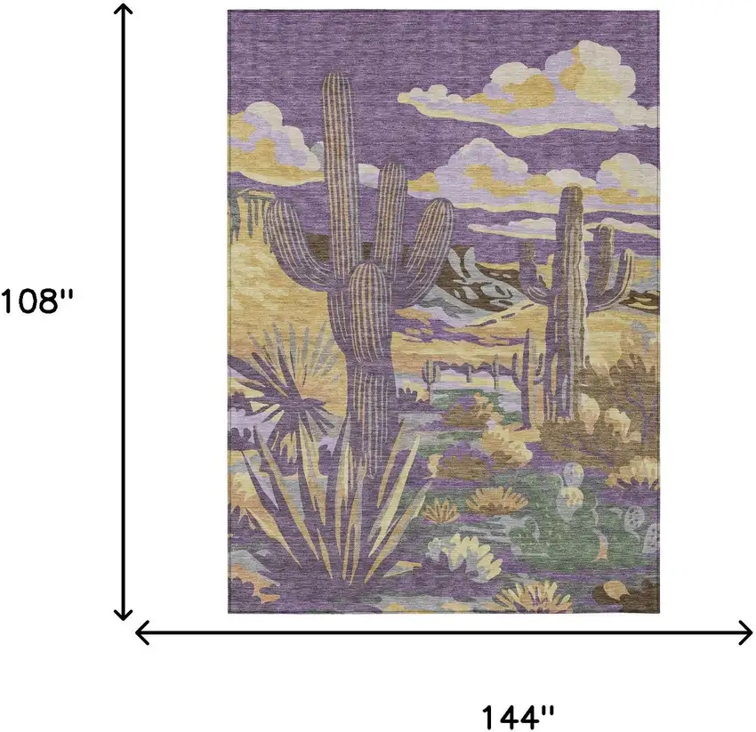 Purple And Plum Trees Washable Indoor Outdoor Area Rug Photo 7