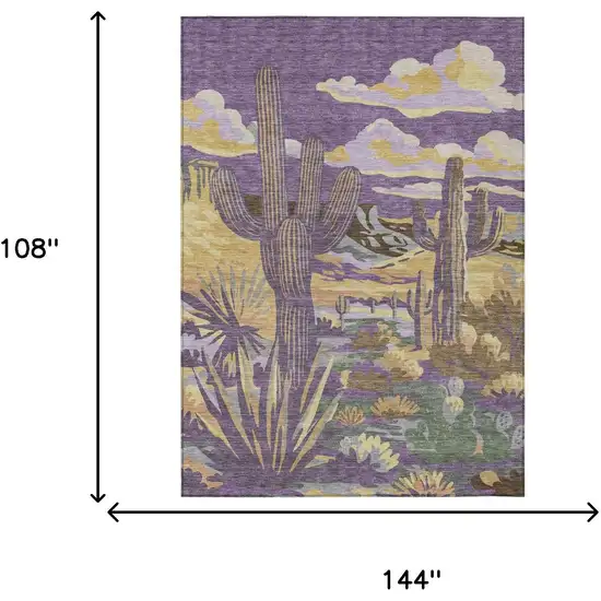 Purple And Plum Trees Washable Indoor Outdoor Area Rug Photo 7