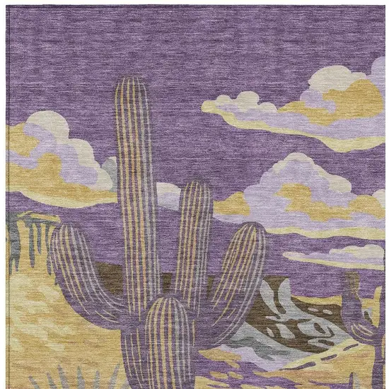 Purple And Plum Trees Washable Indoor Outdoor Area Rug Photo 3