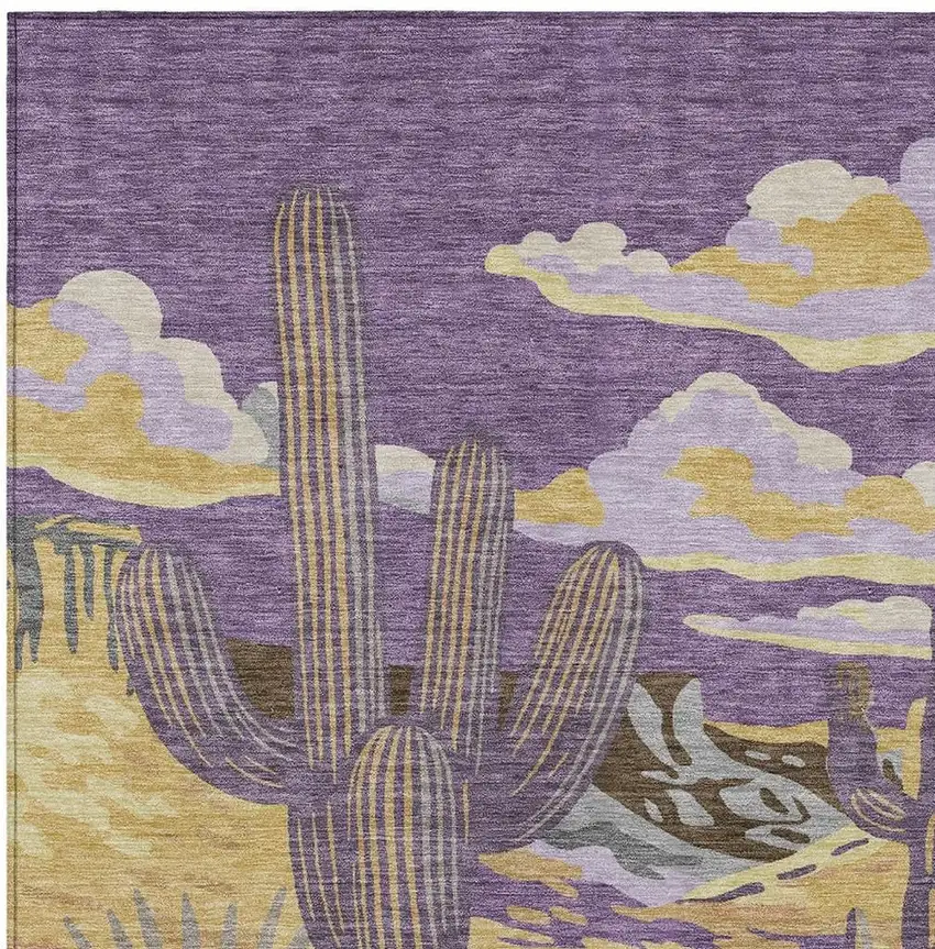 Purple And Plum Trees Washable Indoor Outdoor Area Rug Photo 3