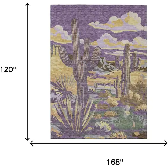 Purple And Plum Trees Washable Indoor Outdoor Area Rug Photo 7