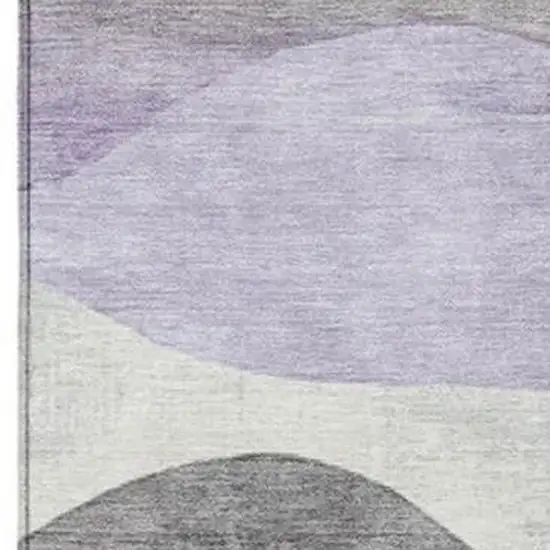 Purple And Sage Abstract Washable Indoor Outdoor Area Rug Photo 3
