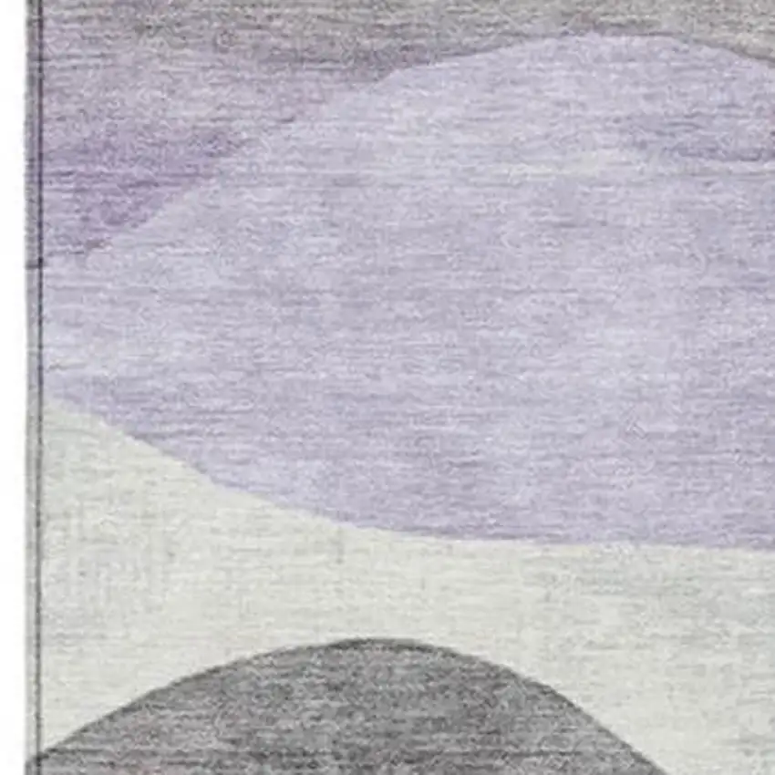 Purple And Sage Abstract Washable Indoor Outdoor Area Rug Photo 3