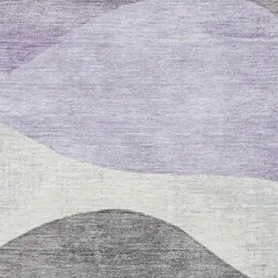 Purple And Sage Abstract Washable Indoor Outdoor Area Rug Photo 3