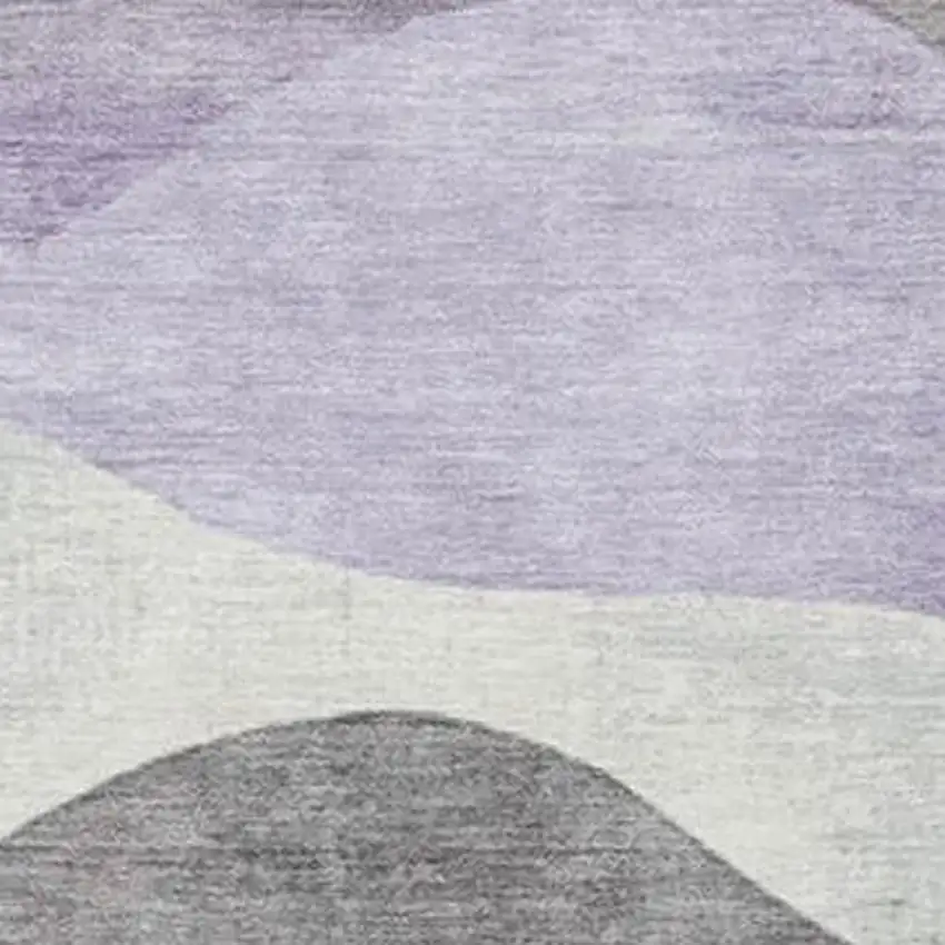 Purple And Sage Abstract Washable Indoor Outdoor Area Rug Photo 3