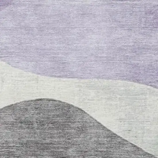 Purple And Sage Abstract Washable Indoor Outdoor Area Rug Photo 3