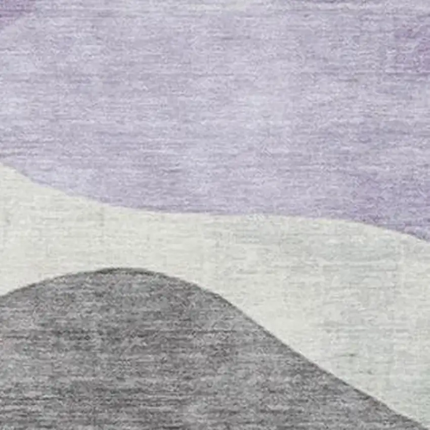 Purple And Sage Abstract Washable Indoor Outdoor Area Rug Photo 3