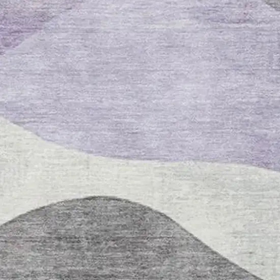Purple And Sage Abstract Washable Indoor Outdoor Area Rug Photo 3