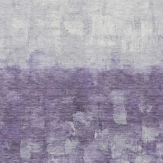 Purple And Silver Abstract Washable Indoor Outdoor Area Rug Photo 4