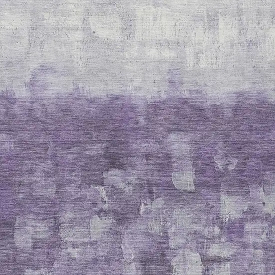 Purple And Silver Abstract Washable Indoor Outdoor Area Rug Photo 4