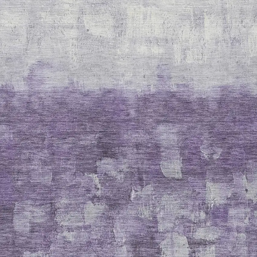 Purple And Silver Abstract Washable Indoor Outdoor Area Rug Photo 4