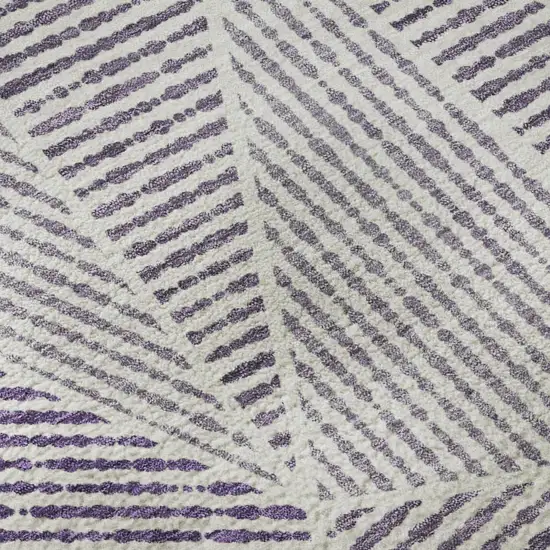 Purple And Silver Geometric Washable Area Rug With UV Protection Photo 8