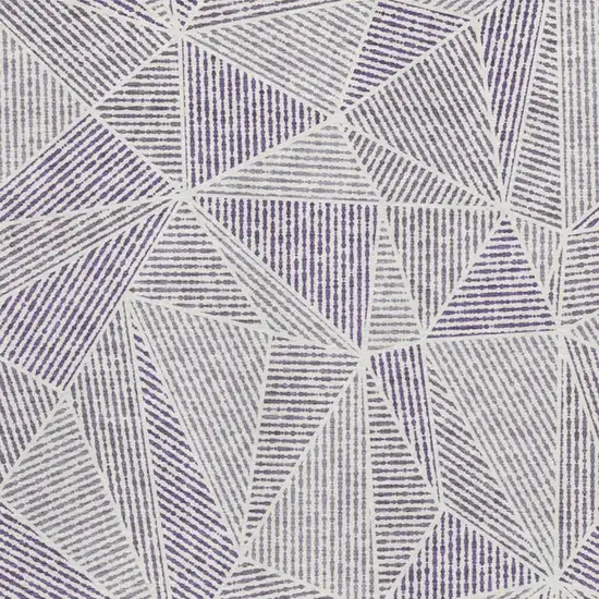 Purple And Silver Geometric Washable Area Rug With UV Protection Photo 4