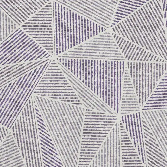 Purple And Silver Geometric Washable Area Rug With UV Protection Photo 3
