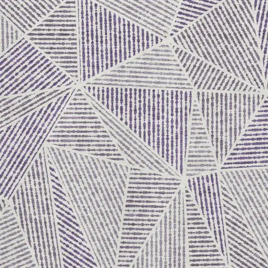Purple And Silver Geometric Washable Area Rug With UV Protection Photo 3