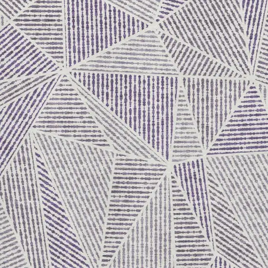 Purple And Silver Geometric Washable Area Rug With UV Protection Photo 3