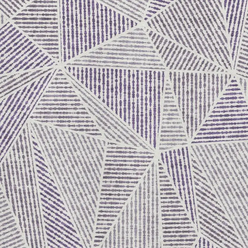 Purple And Silver Geometric Washable Area Rug With UV Protection Photo 3