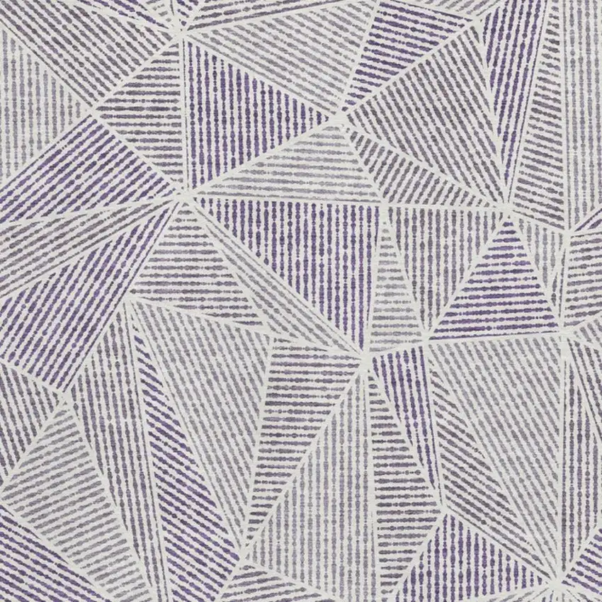 Purple And Silver Geometric Washable Area Rug With UV Protection Photo 4