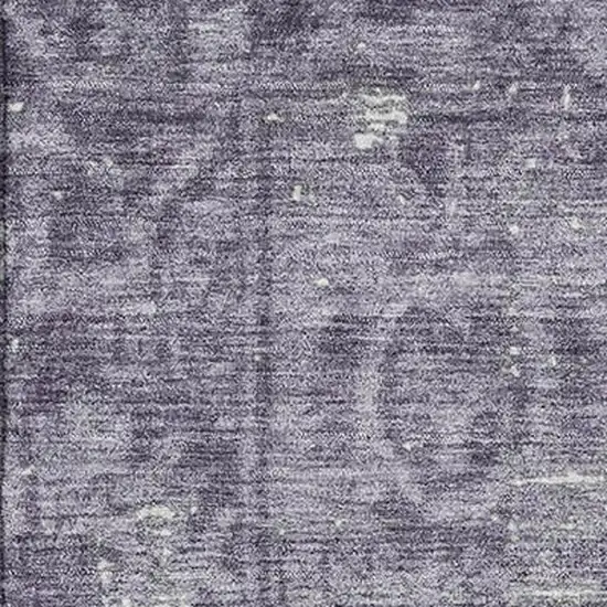 Purple And Silver Oriental Washable Area Rug With UV Protection Photo 2