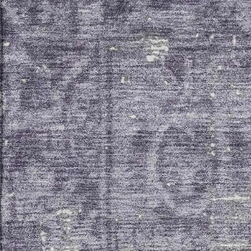 Purple And Silver Oriental Washable Area Rug With UV Protection Photo 2