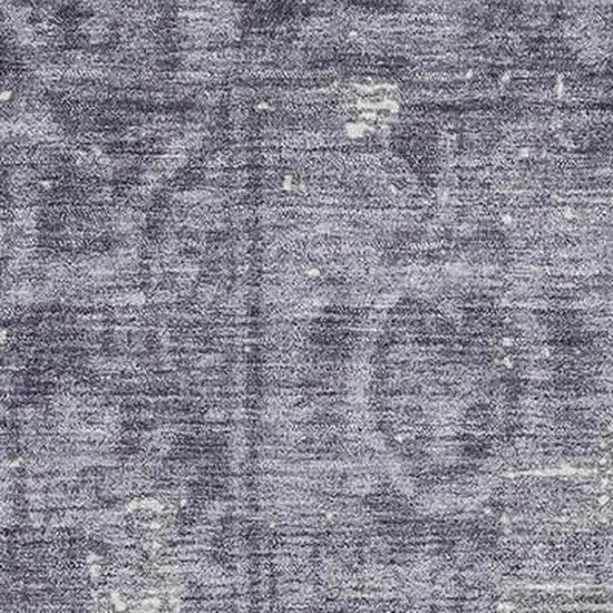 Purple And Silver Oriental Washable Area Rug With UV Protection Photo 2