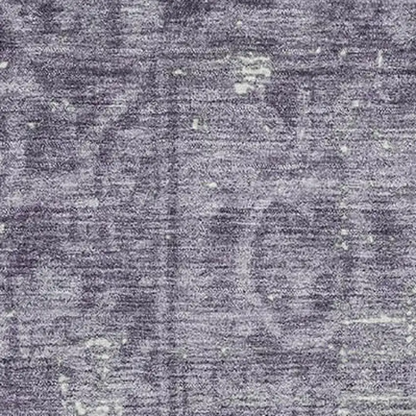 Purple And Silver Oriental Washable Area Rug With UV Protection Photo 2