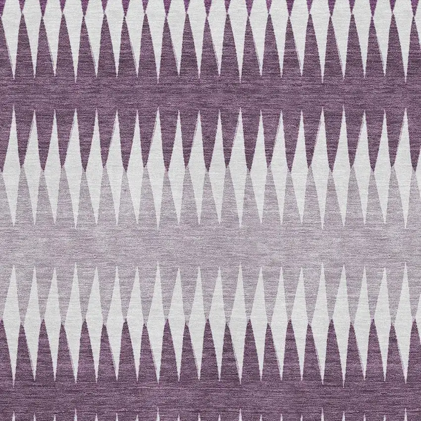 Purple And Silver Striped Washable Area Rug With UV Protection Photo 3