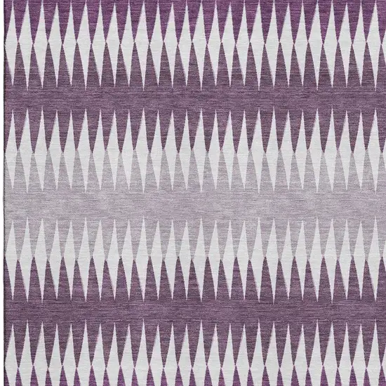 Purple And Silver Striped Washable Area Rug With UV Protection Photo 4