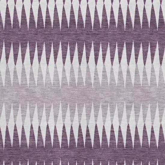 Purple And Silver Striped Washable Area Rug With UV Protection Photo 3