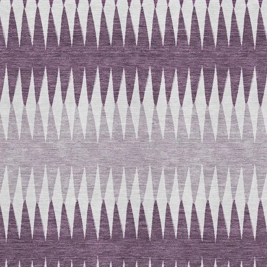 Purple And Silver Striped Washable Area Rug With UV Protection Photo 3