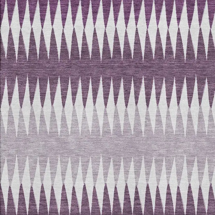 Purple And Silver Striped Washable Area Rug With UV Protection Photo 3
