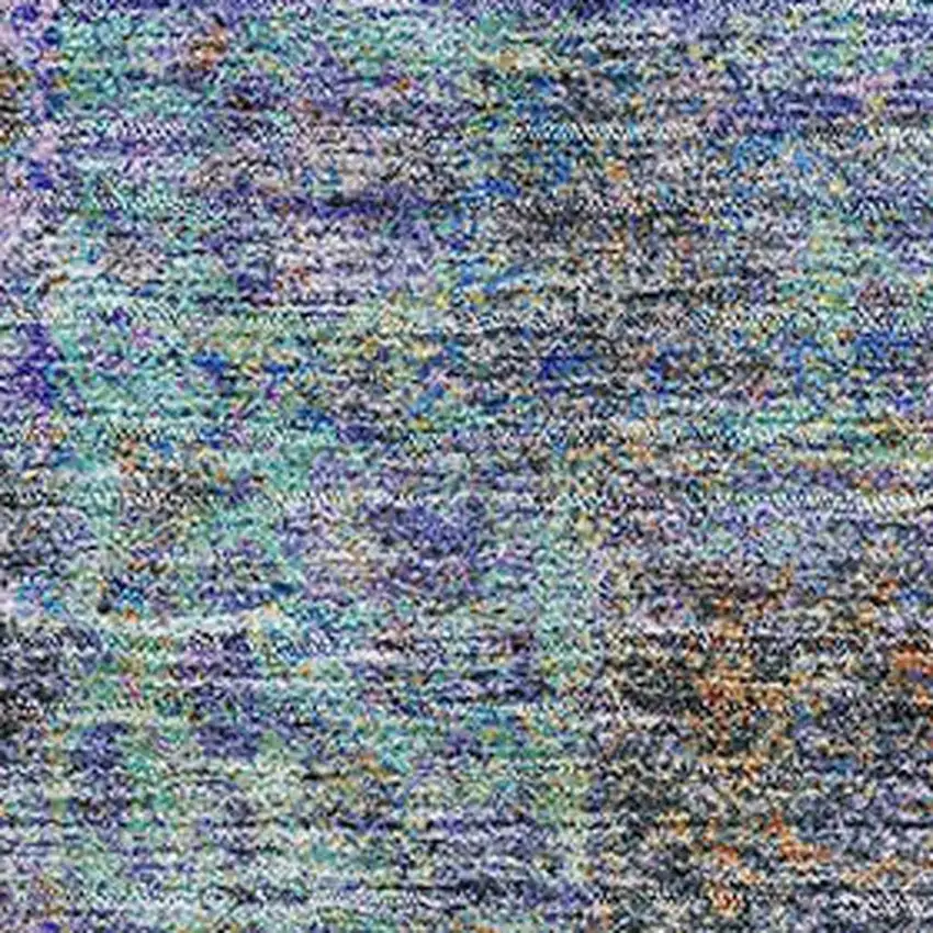 Purple And Teal Medallion Washable Area Rug With UV Protection Photo 3