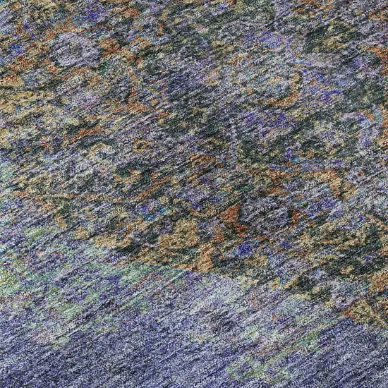 Purple And Teal Medallion Washable Area Rug With UV Protection Photo 8