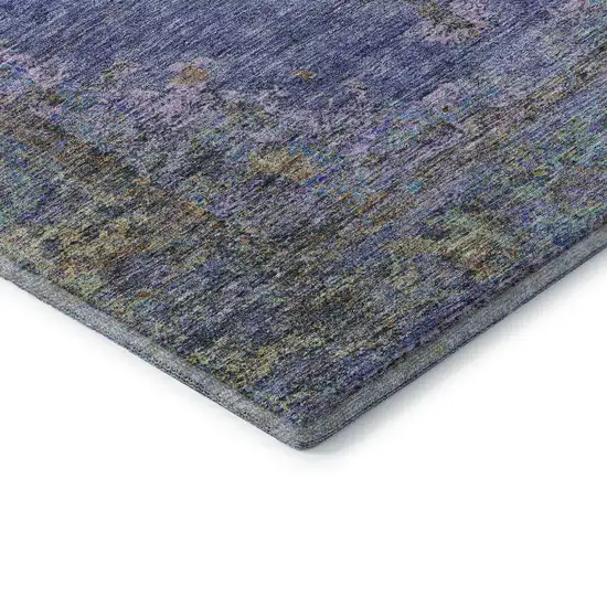 Purple And Teal Medallion Washable Area Rug With UV Protection Photo 7