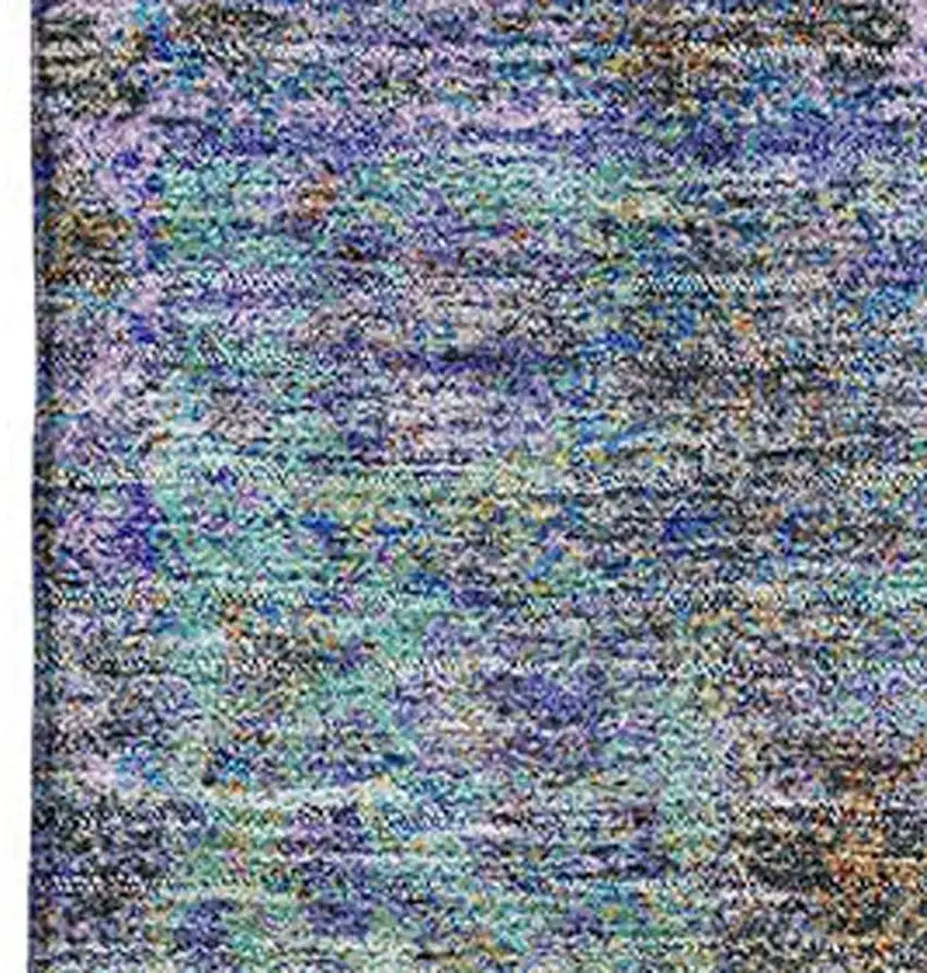 Purple And Teal Medallion Washable Area Rug With UV Protection Photo 3