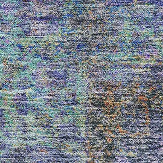 Purple And Teal Medallion Washable Area Rug With UV Protection Photo 3