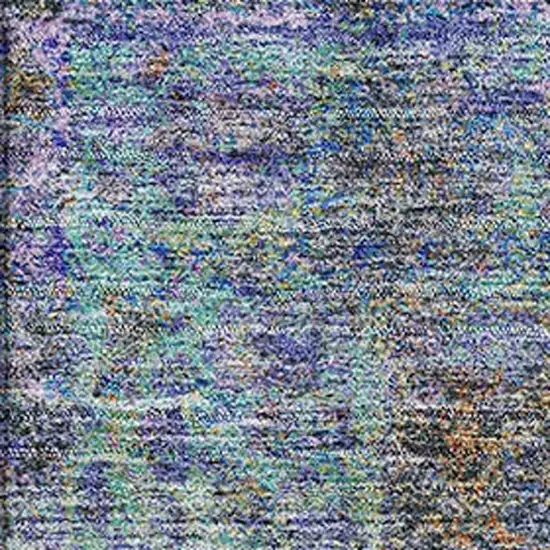 Purple And Teal Medallion Washable Area Rug With UV Protection Photo 3