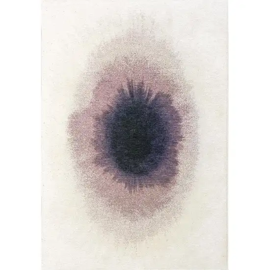 Purple And White Abstract Washable Area Rug With UV Protection Photo 2