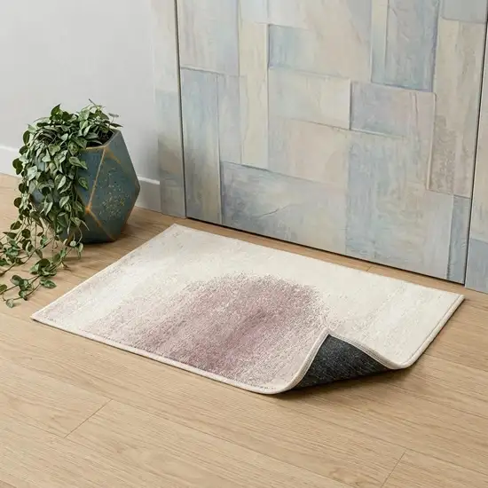 Purple And White Abstract Washable Area Rug With UV Protection Photo 1