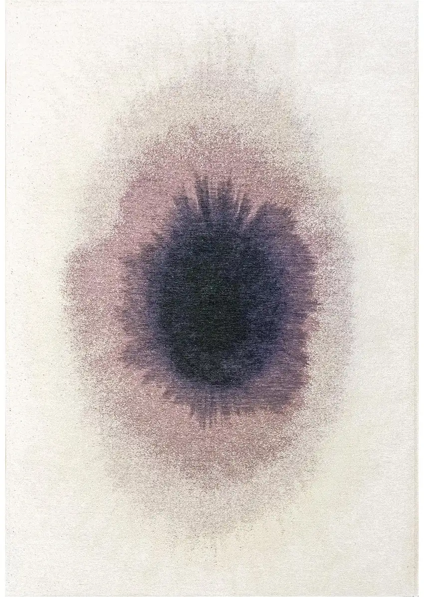 Purple And White Abstract Washable Area Rug With UV Protection Photo 2