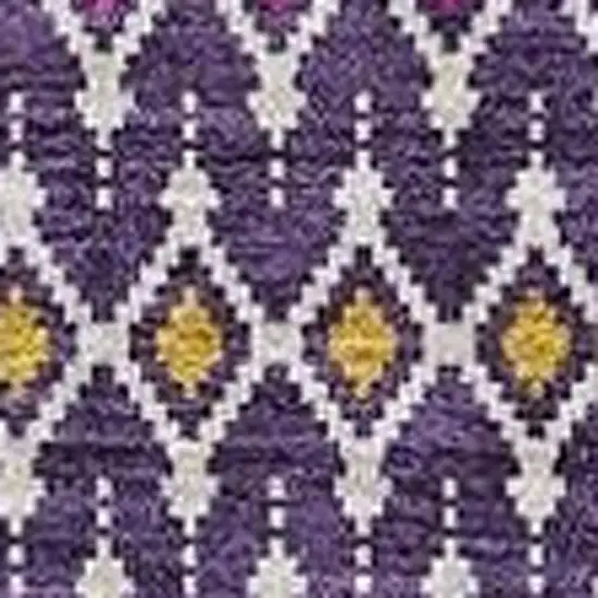 Purple And Yellow Tribal Washable Area Rug With UV Protection Photo 5