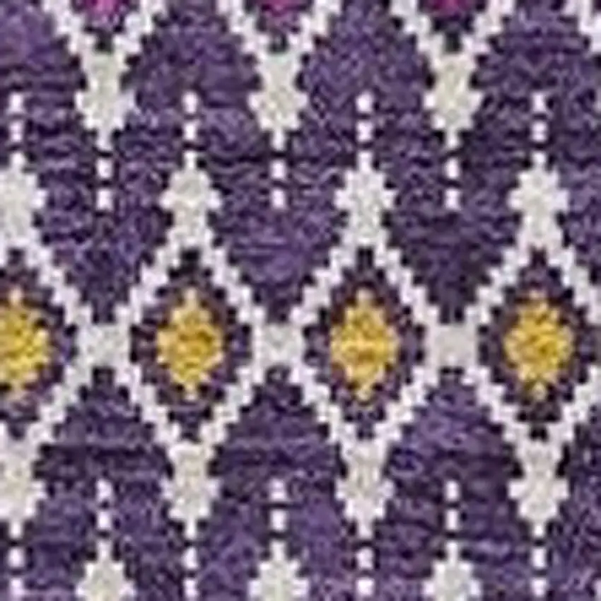 Purple And Yellow Tribal Washable Area Rug With UV Protection Photo 5