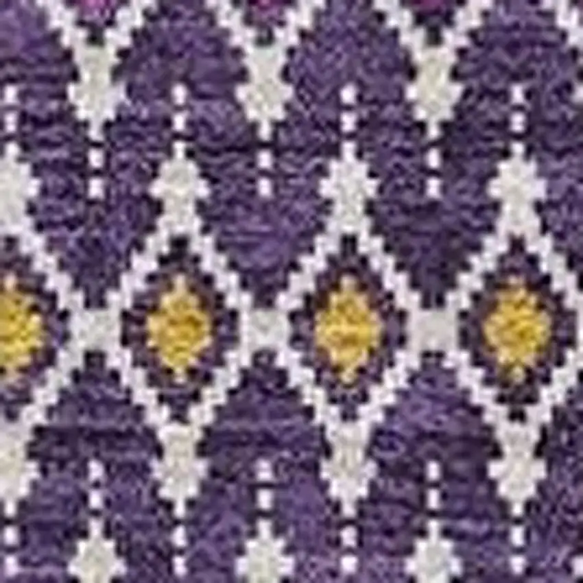 Purple And Yellow Tribal Washable Area Rug With UV Protection Photo 4