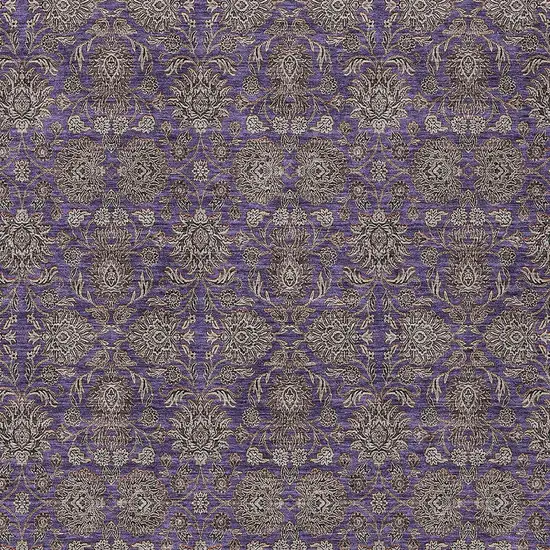Purple Beige And Taupe Floral Washable Indoor Outdoor Area Rug Photo 4