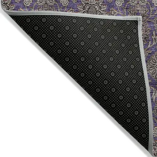 Purple Beige And Taupe Floral Washable Indoor Outdoor Area Rug Photo 2