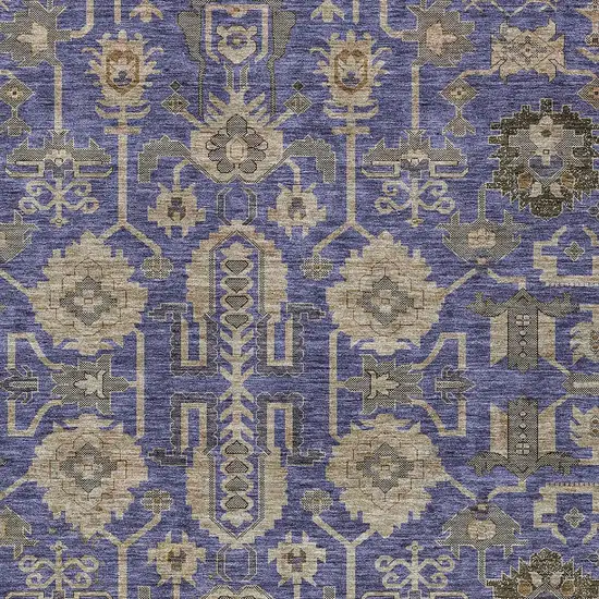 Purple Beige And Taupe Oriental Washable Indoor Outdoor Area Rug Photo 5