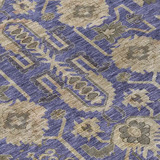 Purple Beige And Taupe Oriental Washable Indoor Outdoor Area Rug Photo 4