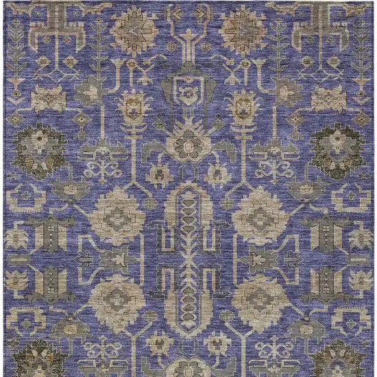 Purple Beige And Taupe Oriental Washable Indoor Outdoor Area Rug Photo 5